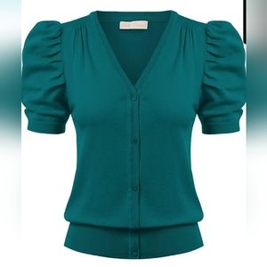 Belle Poque puff sleeve cardigan sz 2x